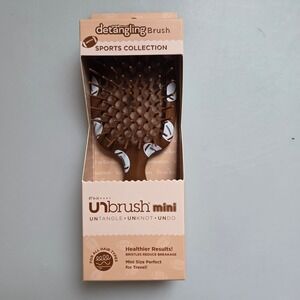 FHI Heat Unbrush Mini Detangling Brush Sports Collection Football Brown New